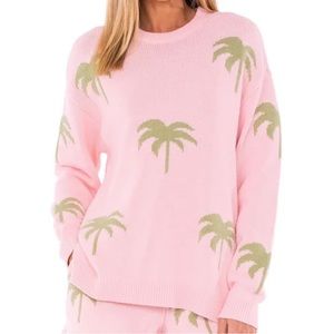 Show Me Your MUMU- Pink Palm Tree Sweater